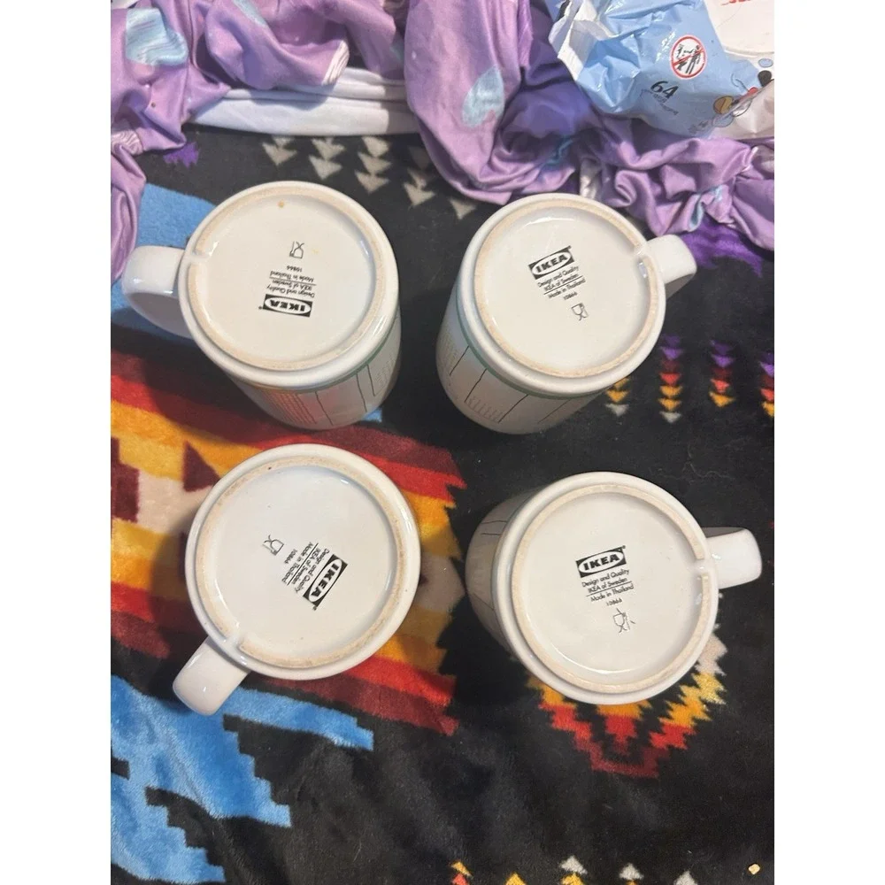 IKEA City Skyscraper Buildings City Skyline Coffee Cup Mug 10866! Set Of FOUR